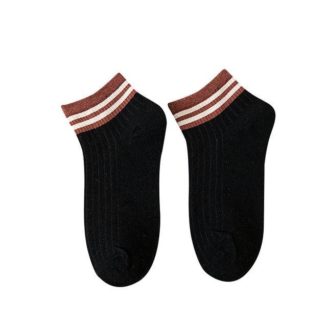 Fashion Socks Cotton Rainbow Color Black And White Christmas Gift Classic Warm Casual Tide Harajuku Funny Cute Pop Korean Socks Short Socks For Men And Women
