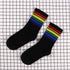 Fashion Socks Cotton Rainbow Color Black And White Christmas Gift Classic Warm Casual Tide Harajuku Funny Cute Pop Korean Socks Short Socks For Men And Women