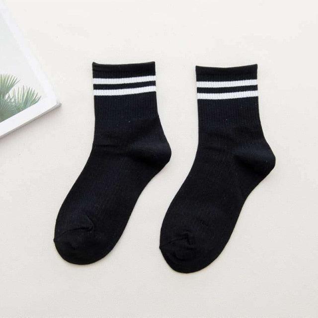 Fashion Socks Cotton Rainbow Color Black And White Christmas Gift Classic Warm Casual Tide Harajuku Funny Cute Pop Korean Socks Short Socks For Men And Women
