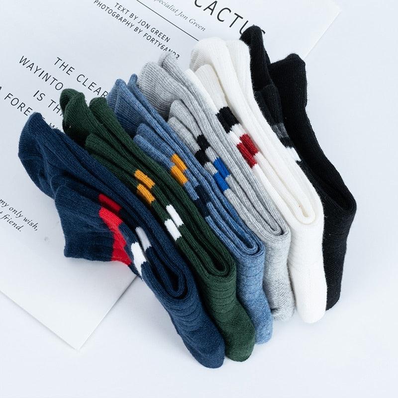 Fashion Socks Cotton Rainbow Color Black And White Christmas Gift Classic Warm Casual Tide Harajuku Funny Cute Pop Korean Socks Short Socks For Men And Women