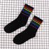 Fashion Socks Cotton Rainbow Color Black And White Christmas Gift Classic Warm Casual Tide Harajuku Funny Cute Pop Korean Socks Short Socks For Men And Women