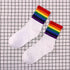 Fashion Socks Cotton Rainbow Color Black And White Christmas Gift Classic Warm Casual Tide Harajuku Funny Cute Pop Korean Socks Short Socks For Men And Women