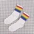 Fashion Socks Cotton Rainbow Color Black And White Christmas Gift Classic Warm Casual Tide Harajuku Funny Cute Pop Korean Socks Short Socks For Men And Women