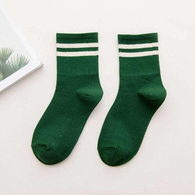 Fashion Socks Cotton Rainbow Color Black And White Christmas Gift Classic Warm Casual Tide Harajuku Funny Cute Pop Korean Socks Short Socks For Men And Women