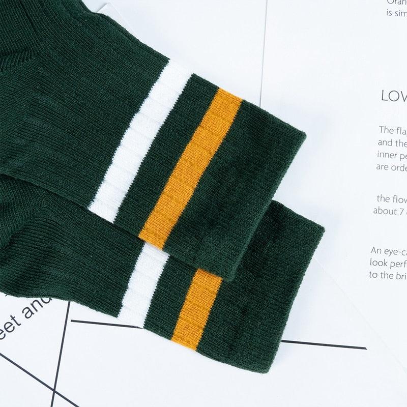 Fashion Socks Cotton Rainbow Color Black And White Christmas Gift Classic Warm Casual Tide Harajuku Funny Cute Pop Korean Socks Short Socks For Men And Women