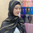 Fashion Soft Hijab Long Leaf Feather Geometry Pattern Black Series Bronzing Chiffon Hijab Scarf Headwrap Shawl Headscarf for Muslim Women