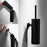 Fashion Toilet Cleaning Brush Holder Sets Wall Mount Stainless Steel Bathroom Accessories Hardware Black Chrome Toilet Bowl Brush with Stainless Steel Handle Durable Bristles Deep Cleaning Compact Bathroom Brush Save Space Good Grip Anti-Drip