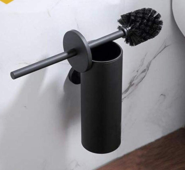Fashion Toilet Cleaning Brush Holder Sets Wall Mount Stainless Steel Bathroom Accessories Hardware Black Chrome Toilet Bowl Brush with Stainless Steel Handle Durable Bristles Deep Cleaning Compact Bathroom Brush Save Space Good Grip Anti-Drip
