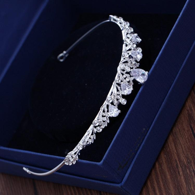Fashion Zircon Bridal Tiara Headpiece Silver Color Crystal Wedding Crown Hair Accessories Women Birthday Party Rhinestone Crowns Princess Crown For Women Silver Queen Crowns Rhinestone Tiara For Prom Party Christmas