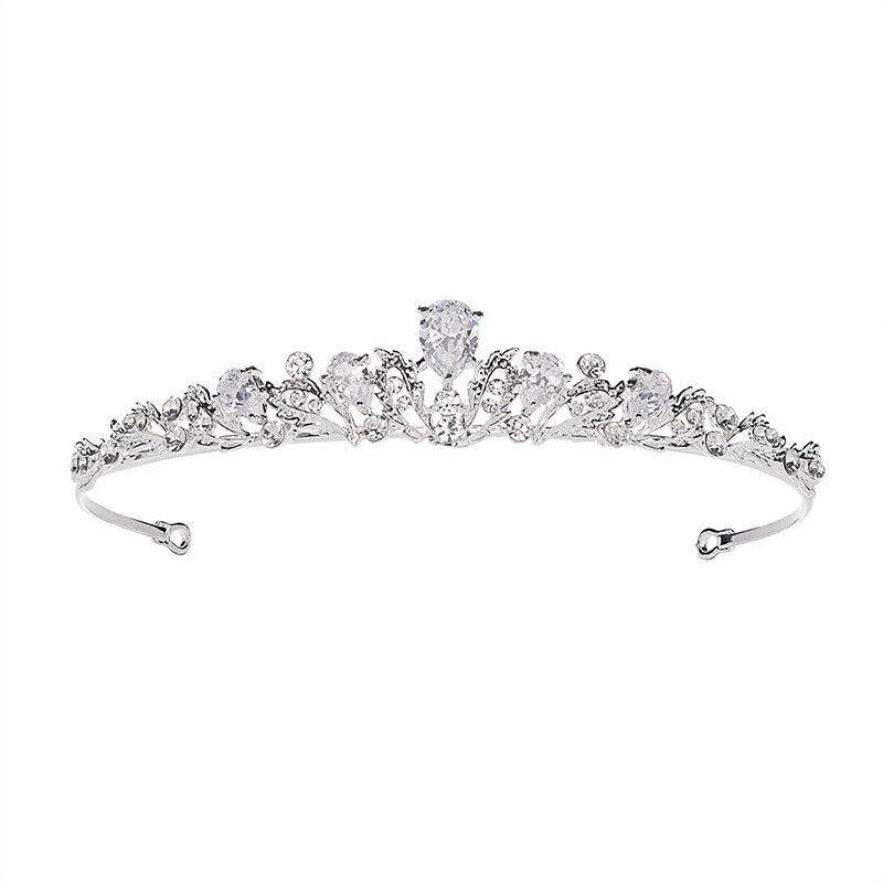 Fashion Zircon Bridal Tiara Headpiece Silver Color Crystal Wedding Crown Hair Accessories Women Birthday Party Rhinestone Crowns Princess Crown For Women Silver Queen Crowns Rhinestone Tiara For Prom Party Christmas