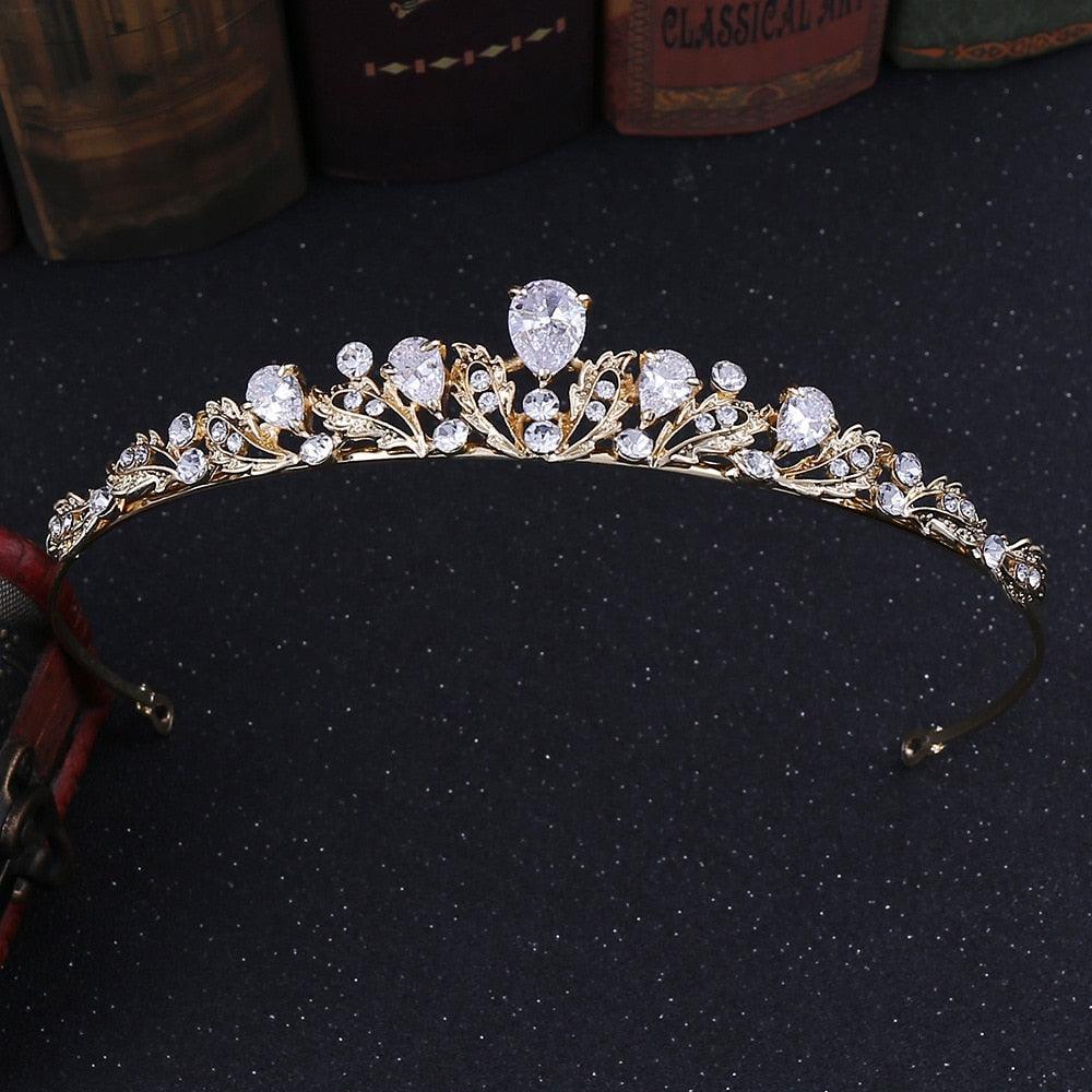 Fashion Zircon Bridal Tiara Headpiece Silver Color Crystal Wedding Crown Hair Accessories Women Birthday Party Rhinestone Crowns Princess Crown For Women Silver Queen Crowns Rhinestone Tiara For Prom Party Christmas