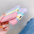 Fashionable Rainbow Silicone Luxury Case For iPhone 11 12 13 14 Pro Max XR X XS 7 8 Plus Mini Soft Shockproof Cover Creative Cute Rainbow Pink Stripe Line Soft Silicone Case