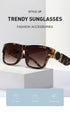 Fashionable Rectangular Shaped Stylish Sunglasses Design Unisex Vintage Exquisite Sun Glasses For Men Luxury Oversized Square Frame Sunglasses For Women Retro