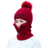 Female Winter Knitted Hats Add Fur Lined Warm Winter Hats For Women With Zipper Keep Face Warmer Balaclava Pompoms Cap Fleece Balaclava Gorgas Bonnet Knitted Hat Windproof Ski Mask Cold Weather Face Mask Motorcycle Balaclava Hood Warmer Winter Sports Cap