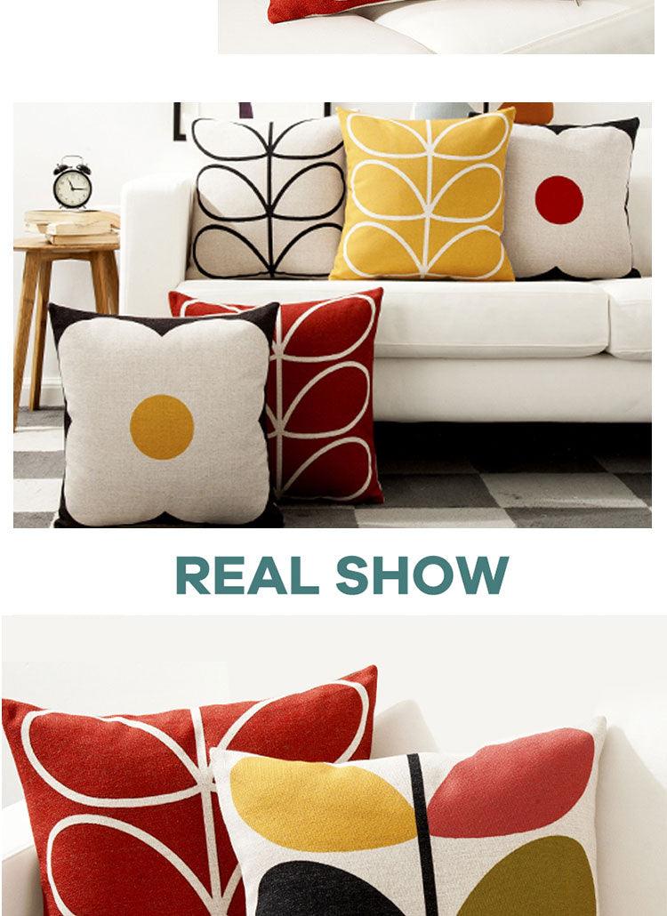 Floral Pillow Cover Linen / Cotton Cushion Cover Home Decorative Pillow Case For Sofa Christmas Party Living Room Flower Pattern Decorative Soft Throw Pillow Case Cotton Linen Floral Cushion Covers 45x45cm