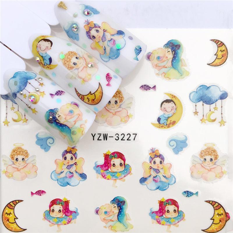 Flower Animal Designs Water Transfer Sticker Nail Art Decals Fashion Wraps Tips Manicure Tools Nail Watermark Decals iridescent Decoration Nail Self-Adhesive Decals Nail Stickers Water Transfer Fresh Nail Decals for Nail Art