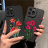Flower Bloom Phone Case Black Color For iPhone 7 8 Plus SE 13 12 11 Pro Max X XR XS Soft Silicone Never Faded Floral Phone Cases Silicone Shockproof Hard Case