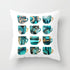 Flower Leaves Pattern Throw Pillow Case Teal Blue Cushion Covers Modern Teal Throw Pillow Covers Ocean Bohemia Decorative Couch Pillow Cases Sea Cotton Linen Decorative Pillowcases