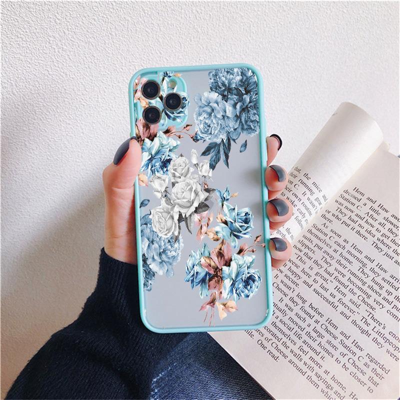 Flower Phone Case for iphone 11 12 13 Pro Max for iphone 7 8 Plus SE X XR XS MAX Painted Florals Picture Shockproof 3D Flower Hold Stand Phone Cover for Women Girls