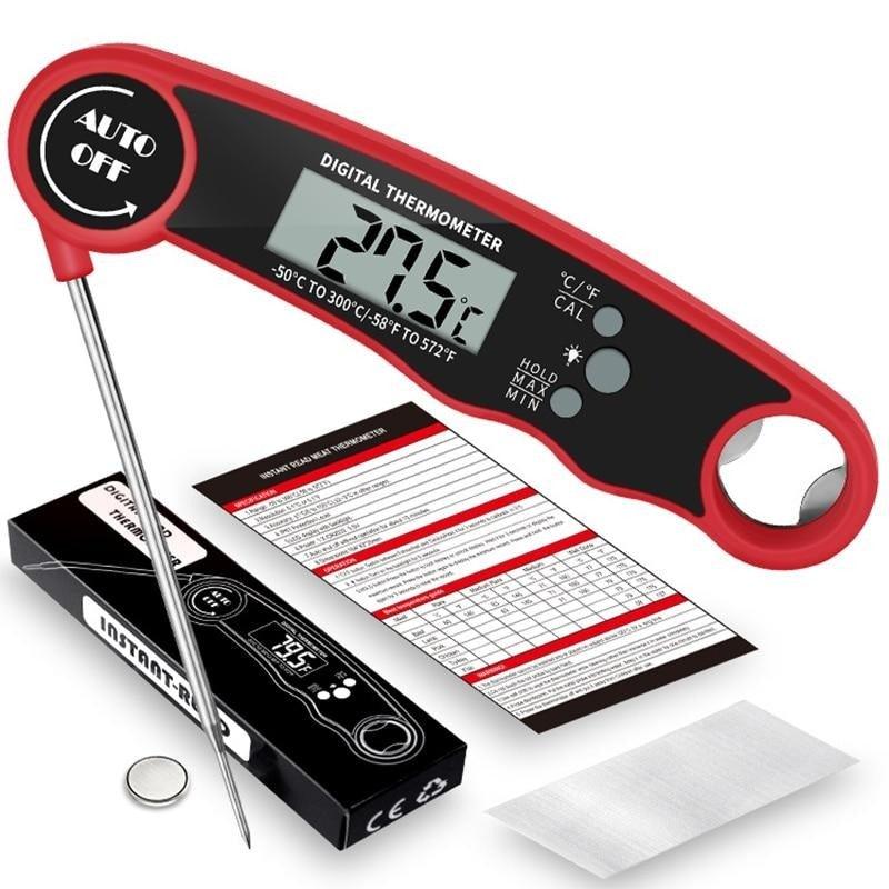Food Digital Kitchen Thermometer For Meat Water Milk Waterproof Kitchen Cooking Food Thermometer with Probe Backlight & Calibration Best Quick Grill Meat Thermometer For Grilling BBQ Smoker Chefs Cooking Probe Waterproof Electronic Probe Kitchen Tools