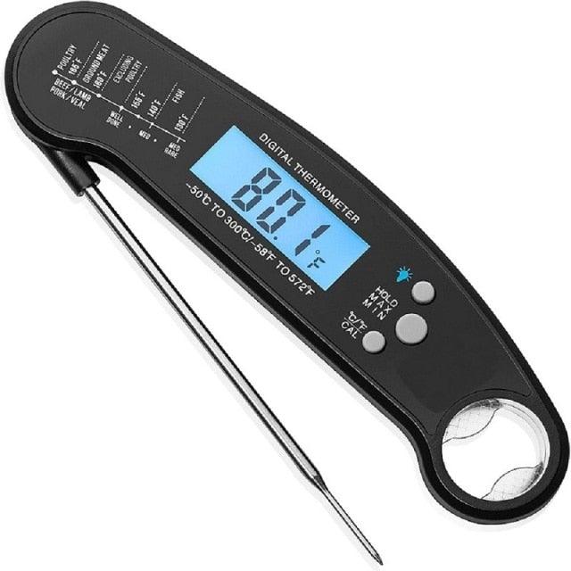 Food Kitchen Thermometer For Barbecue Grill Thermometer Waterproof Instant Read Meat Thermometer Waterproof Ultra Fast Digital Cooking Thermometer With Backlight & Calibration Food Thermometer For Kitchen BBQ Grill Smoker Oil Fry Kitchen Cooking Tools