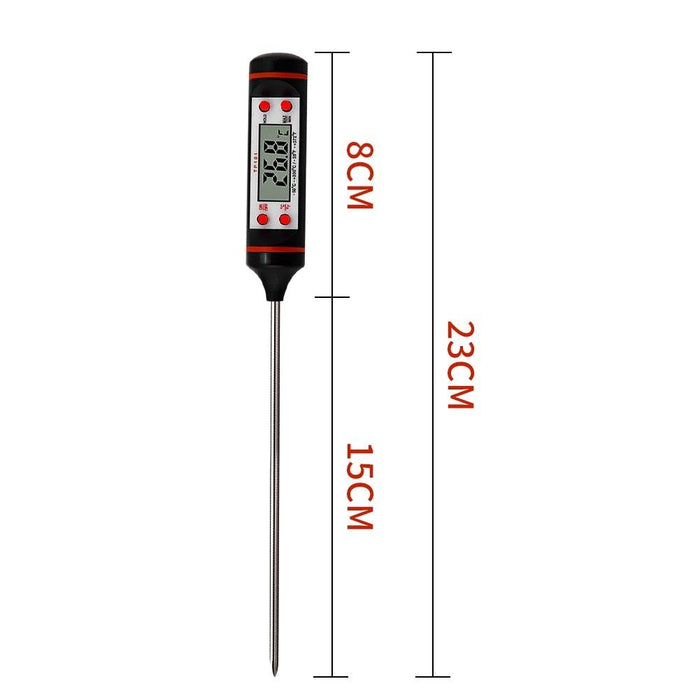 Food Thermometer For BBQ Meat Cake Candy Fry Grill Dinning Household Cooking Thermometer Digital Meat Thermometer with Long Probe Instant Read Food Cooking Thermometer For Grilling BBQ Smoker Grill Kitchen Oil Candy Oven Tools