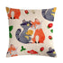 Forest Animal Fox Throw Pillow Covers Cute Cushion Cover Children Linen Cotton Teal Square Decorative for Sofa Pillow Case Decorative Cushion Pillowcases for Car Sofa Couch Woodland Girls Nursery Room Decor 45x45cm