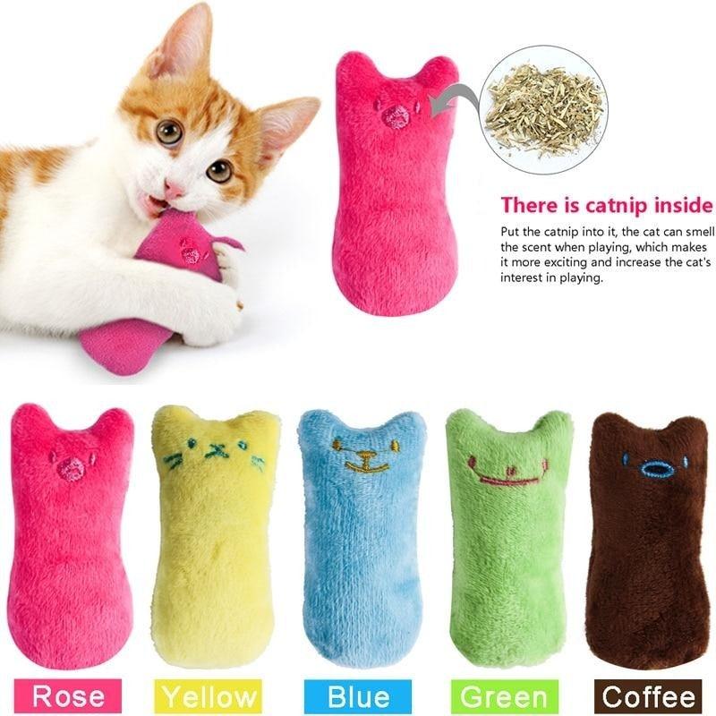 Funny Interactive Pets Chew Bite Supplies for Cat Teeth Grinding Catnip Toys Funny Plush Cat Toy Pet Kitten Chewing Vocal Toy Claws Thumb Bite Cat mint For Cats