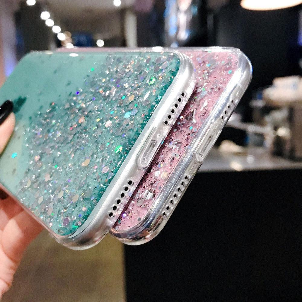 Glitter Luxury Soft Phone Case For iPhone 13 mini 12 Pro 11 ProMax For iPhone XR XS Max X 8 7 6s 6 Plus Back Cover Case Fashion Glitter Silicone Clear Shiny Sparkly Soft Flexible Shock-Absorbing Slim Protective Case