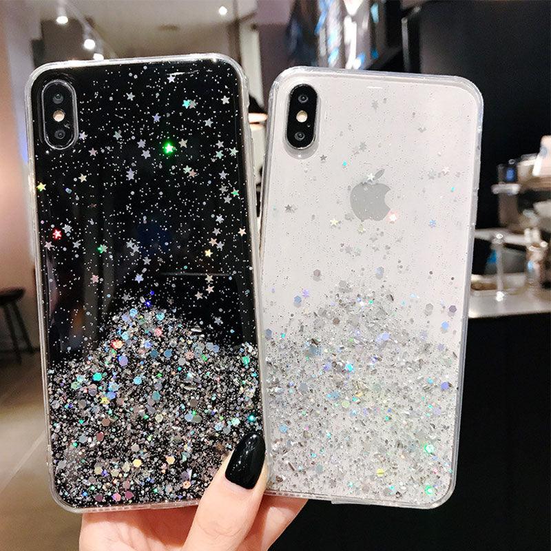 Glitter Luxury Soft Phone Case For iPhone 13 mini 12 Pro 11 ProMax For iPhone XR XS Max X 8 7 6s 6 Plus Back Cover Case Fashion Glitter Silicone Clear Shiny Sparkly Soft Flexible Shock-Absorbing Slim Protective Case