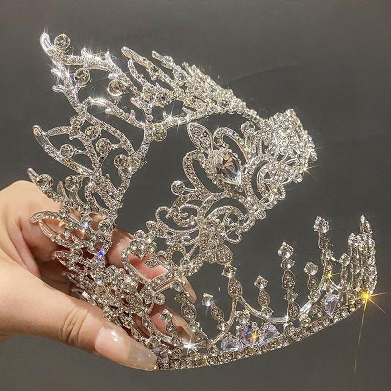 Gold Silver Color Tiaras And Crowns For Wedding Bride Party Crystal Pearls Rhinestone Head Ornaments Fashion Accessories Handmade Fashion Crown Tiara And Crown Wedding Tiara Bride Hair Jewelry Accessories Party Hair Accessories
