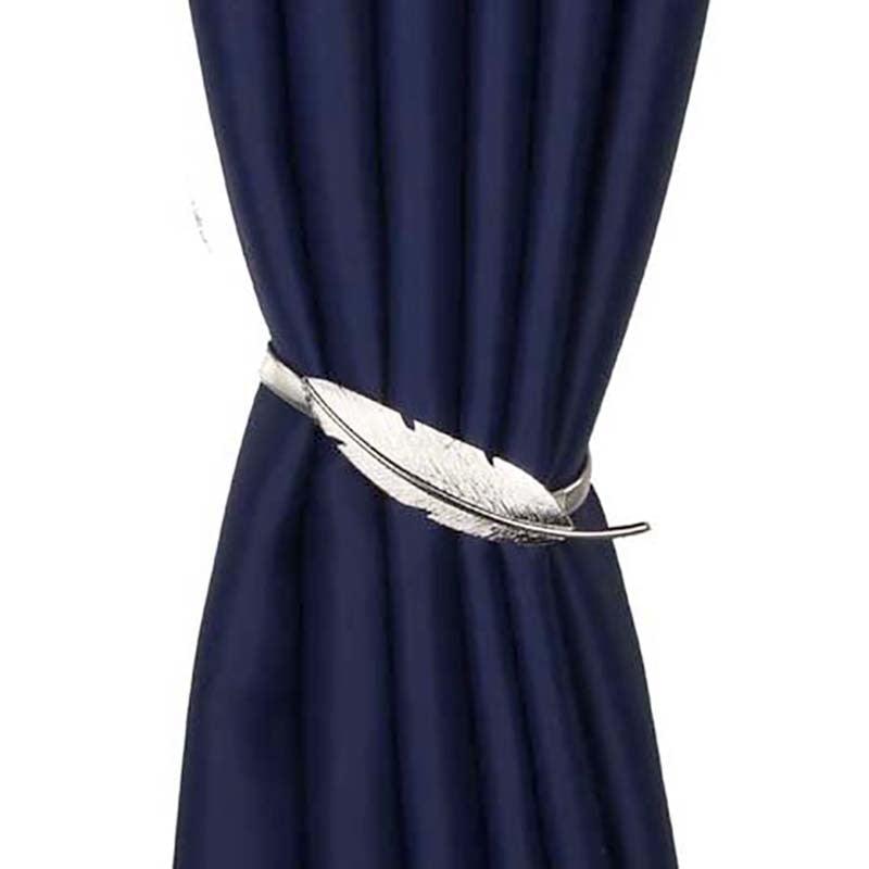 Golden Silver Curtain Clip Curtains Holders Feather Shape Tieback Buckle Clips Curtain Accessories Home Decor Modern Simple Style Curtain Tie Backs Decorative with Spring Curtain Strap Metal Plating Decorative Accessories 30cm