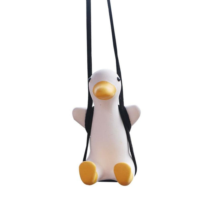 Gypsum Cute Anime Car Accessories Swing Duck Car Pendant Interior Rearview Mirrors Charms Swing Duck Pendant Auto Rearview Mirror Ornaments Birthday Gift Auto Decoration Super Cute Swing Duck Mirror Hanging Car Interior Accessories Car Fragrance