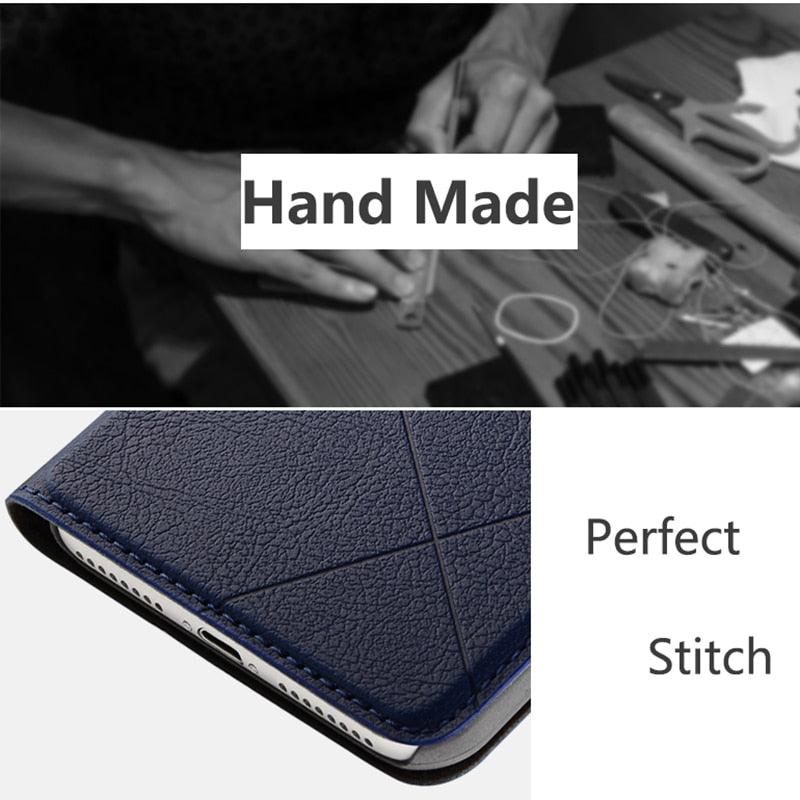 Hand Made For Xiaomi Redmi Note 8 7 6 5 4x 5a Redmi 5 Plus K20 7 6a 6 Pro Y1 3s 4 Pro 4a 5a Leather Case PU Flip Cover Card Slot Full Body Shockproof Stand Flip Wallet Case Cover with Card Holder