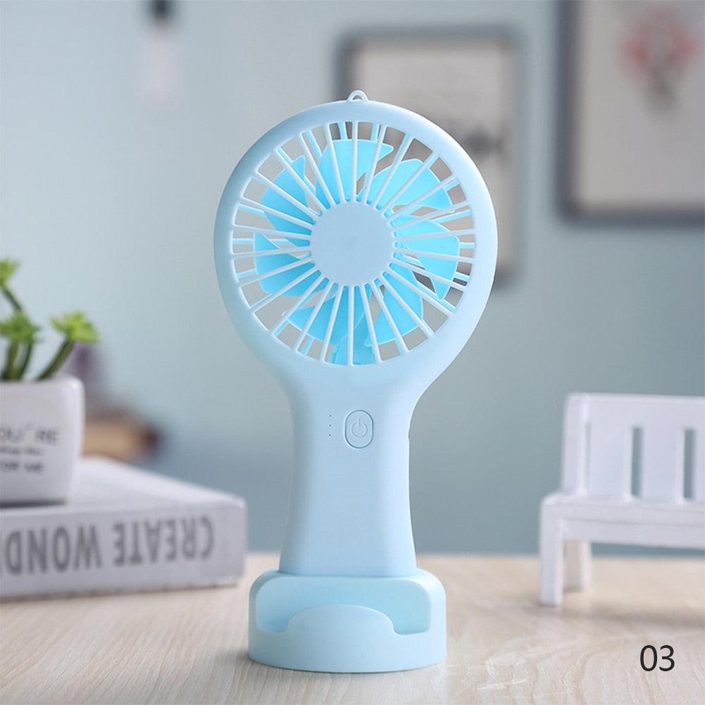 Handheld Small Fan Cooler Portable Small USB Charging Fan Mini Silent Charging Desk Dormitory Office Student Gifts Long Endurance Rechargeable Personal Fan for Kids Girls Women Men Home Office Indoor Outdoor Travel