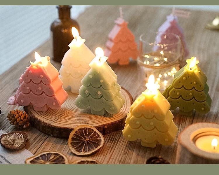 Handmade Creative Christmas Tree Scented Candles Christmas Tree Candles Christmas Gifts For Women Mom Girlfriend Christmas Scented Candles Home Decor Christmas Novelty Scented Candles Seasonal Celebration Candle Decoration Candle Gift