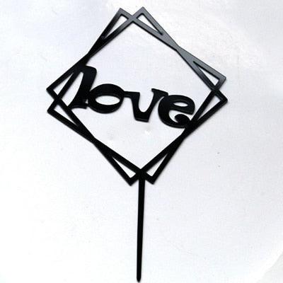 Happy Birthday Love Flag Cake Topper Happy Birthday Cake Toppers Cake Topper Birthday Cake Topper Double Sided For Anniversaries And Parties Silver Acrylic Letter Gold Silver Cake Top Flag Decoration for Birthday Party Wedding Supplies