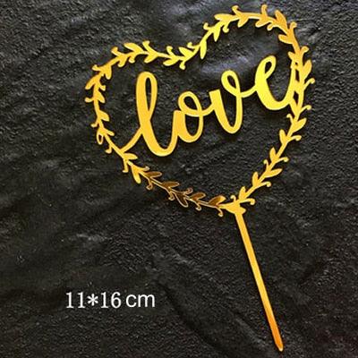 Happy Birthday Love Flag Cake Topper Happy Birthday Cake Toppers Cake Topper Birthday Cake Topper Double Sided For Anniversaries And Parties Silver Acrylic Letter Gold Silver Cake Top Flag Decoration for Birthday Party Wedding Supplies