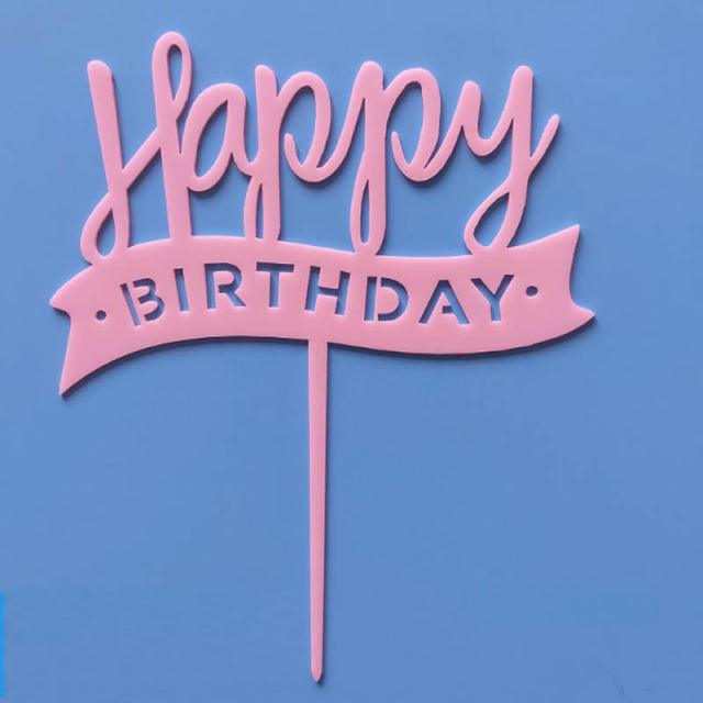 Happy Birthday Love Flag Cake Topper Happy Birthday Cake Toppers Cake Topper Birthday Cake Topper Double Sided For Anniversaries And Parties Silver Acrylic Letter Gold Silver Cake Top Flag Decoration for Birthday Party Wedding Supplies