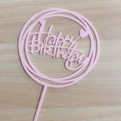Happy Birthday Love Flag Cake Topper Happy Birthday Cake Toppers Cake Topper Birthday Cake Topper Double Sided For Anniversaries And Parties Silver Acrylic Letter Gold Silver Cake Top Flag Decoration for Birthday Party Wedding Supplies