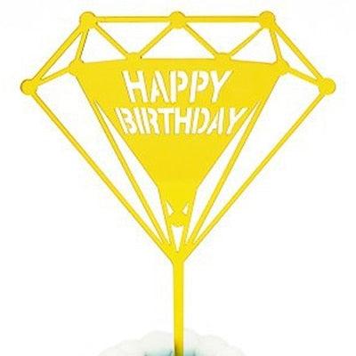 Happy Birthday Love Flag Cake Topper Happy Birthday Cake Toppers Cake Topper Birthday Cake Topper Double Sided For Anniversaries And Parties Silver Acrylic Letter Gold Silver Cake Top Flag Decoration for Birthday Party Wedding Supplies