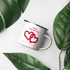 Happy Valentines Enamel Mug With Two Big Rose Red Hearts And Text Love Must Love and Love Each Other Unique Valentine Gift For Her Or Him Camping Mug Printed on One Side - STEVVEX POD - 1002, Customized mug, enammel mug, Happy VAlentine Enammel mug, Happy Valentine gift, Happy valentine mug, I love you enamel mug, I love you mug, Love must Love and love each other enammel mug, Print on demand, Print on demand enammel mug, Two Big Heart Mug, Valentine mug, Valentine mug Pig Valentine mug - Stevvex.com