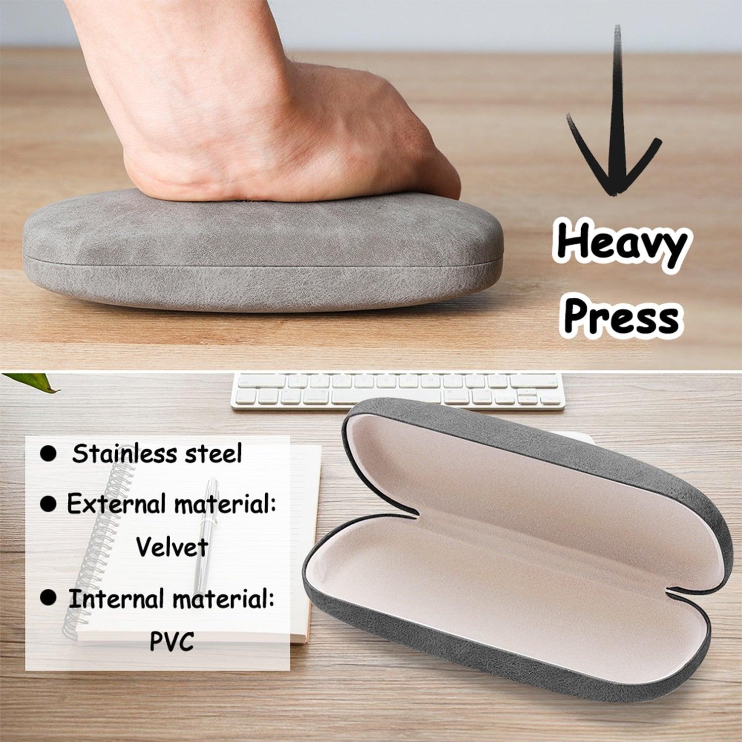 Hard Shell Eyeglasses Case Vintage Waterproof Reading Glasses Box Velvet Glasses Protective Case Unisex Hard Shell Eyeglasses Case Portable Black Glasses Protective Case Christmas Birthday Present