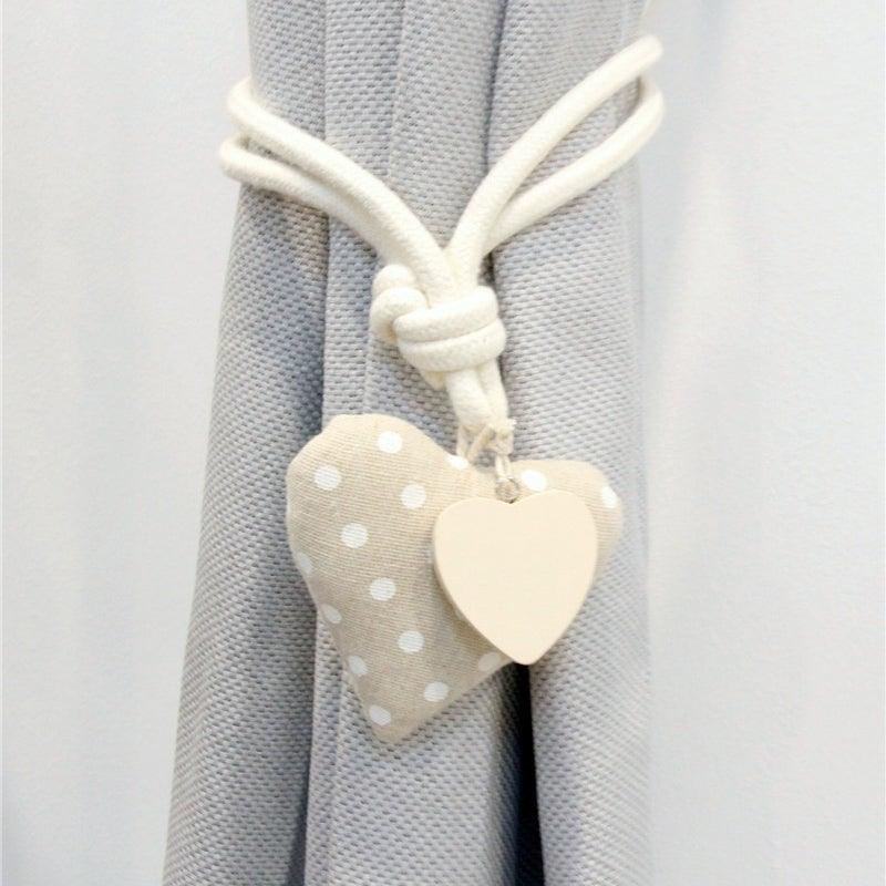 Heart Magnetic Curtain Tiebacks Room Curtains Buckle Holder Decor Clip For Home Decoration Accessories Magnet Tieback Clips Lovely Heart Shape Curtain Tiebacks Natural Cotton Linen Rope Window Curtain Buckle Kids Room Drapes Holder Decor
