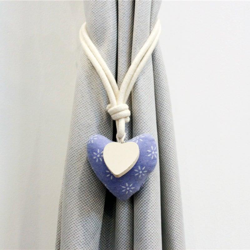 Heart Magnetic Curtain Tiebacks Room Curtains Buckle Holder Decor Clip For Home Decoration Accessories Magnet Tieback Clips Lovely Heart Shape Curtain Tiebacks Natural Cotton Linen Rope Window Curtain Buckle Kids Room Drapes Holder Decor