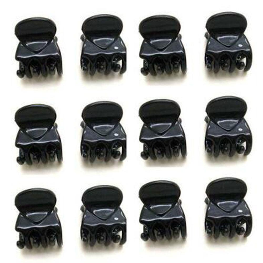 High Quality Newest 12 Pcs Black Plastic Mini Hairpin Claws Hair Clip Clamp for Ladies Hairgrip Barrettes Headwear Gorgeous Hair Accessories For Women