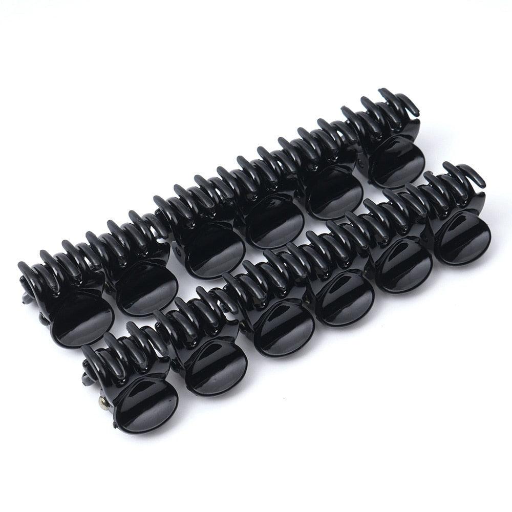 High Quality Newest 12 Pcs Black Plastic Mini Hairpin Claws Hair Clip Clamp for Ladies Hairgrip Barrettes Headwear Gorgeous Hair Accessories For Women