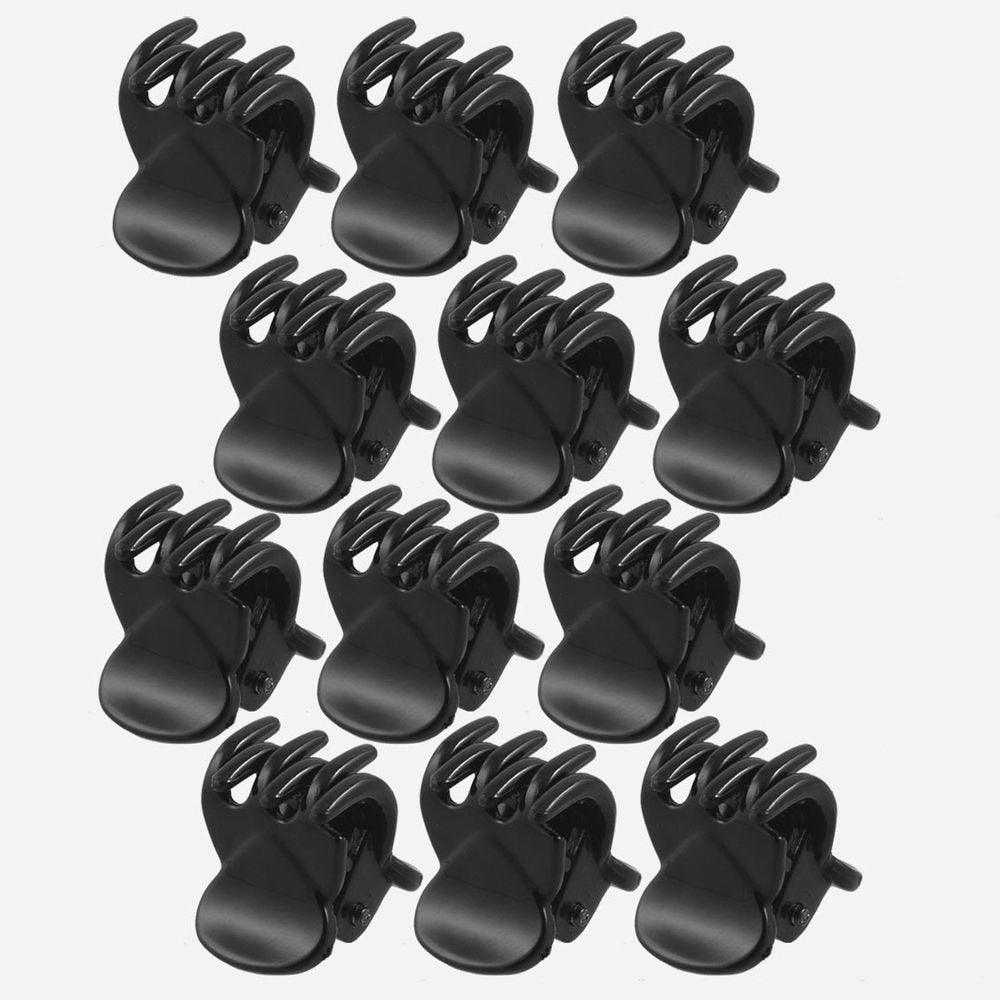 High Quality Newest 12 Pcs Black Plastic Mini Hairpin Claws Hair Clip Clamp for Ladies Hairgrip Barrettes Headwear Gorgeous Hair Accessories For Women