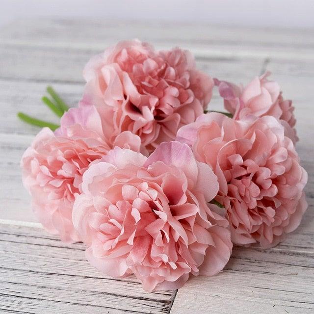 High Quality Peony Artificial Silk Flowers Bunches For Bridal Bouquet Wedding Living Room Table Home Garden Decoration Artificial Peony Silk Flowers Bouquet for Wedding Home Garden Decoration