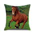 Horse Pattern Pillow Cover Running Horses Cotton Linen Square Cushion Cover Standard Pillowcase for Men Women Home Decorative Sofa Armchair Bedroom Livingroom Farmhouse 45x45CM